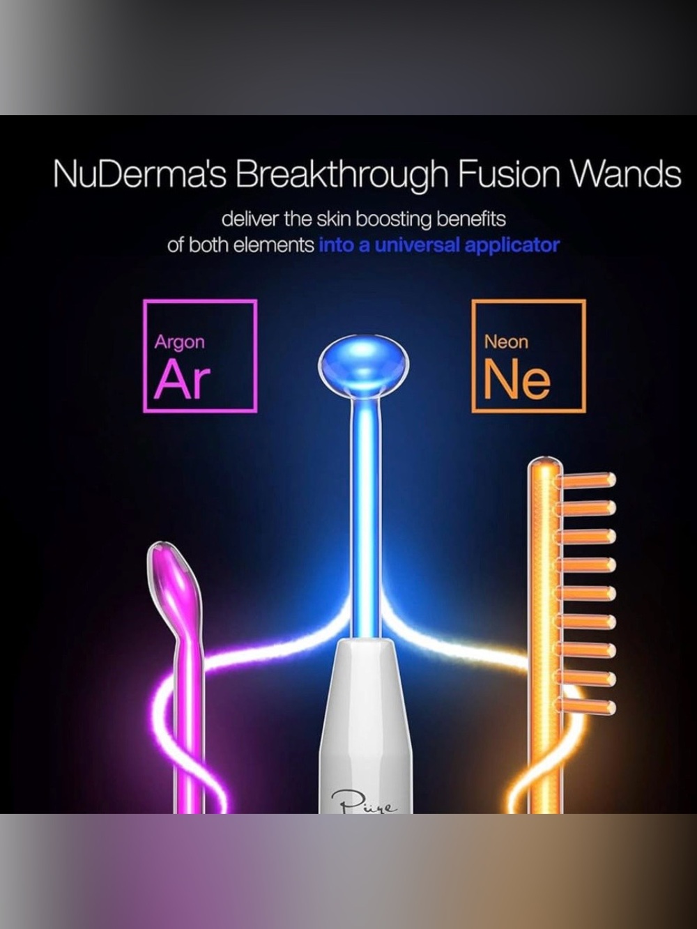 NuDerma Clinical Ne+Ar Skin Therapy Wand - White by Pure Daily Care - Picture 5 of 10